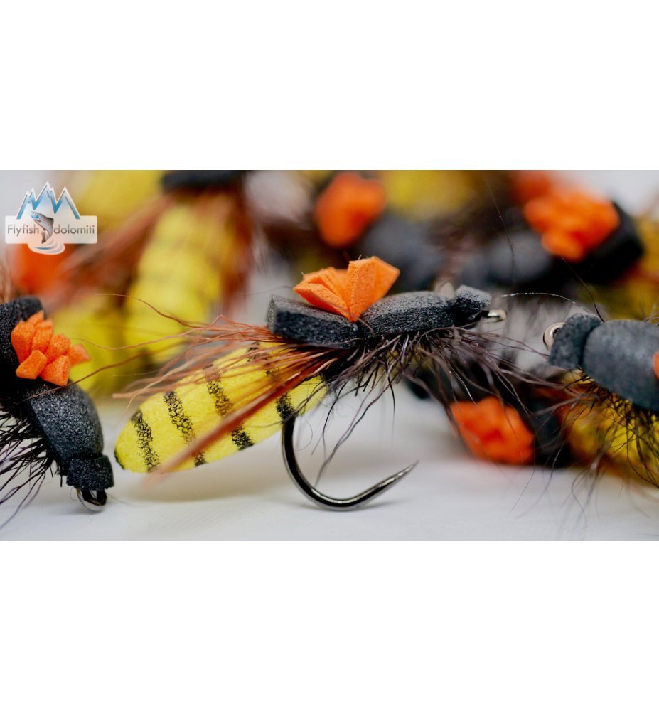 AMZfishing 2 mosche secche legate a mano #14 Adams Mayfly | pesca a